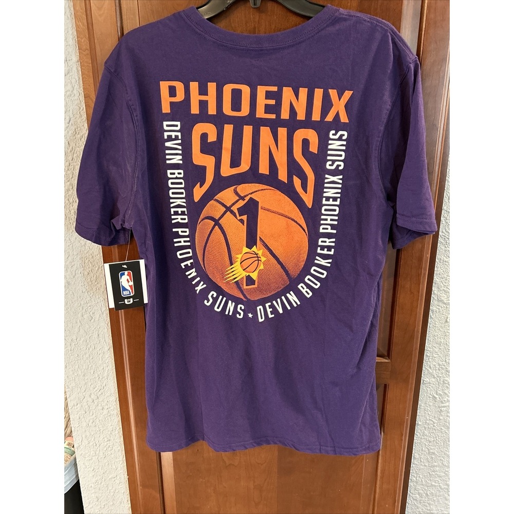 Phoenix Suns Devin Booker Purple T-shirt Medium NBPA Double-sided Graphic #1